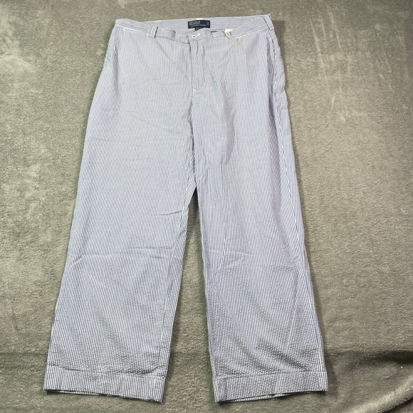 Polo by Ralph Lauren‎ Men's Striped Seersucker Philip Pant 38/34 Wide Leg Dad - Picture 3 of 13